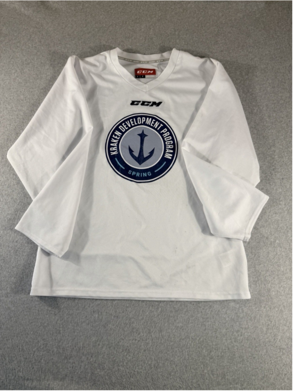 CCM Kraken Development Program Hockey Jersey White Adult Small Practice